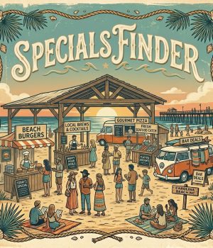 cb dining deals specials finder CarolinaBeachVisitors Dining and Restaurant deals and specials finder Pleasure Island CB Kure Fort Fisher locals discounts, food specials, drink specials, locals specials, dining deals, trivia, karaoke, sports